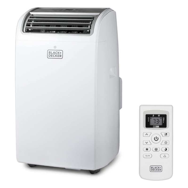 Black Plus Decker Air Conditioner, 14,000 BTU Air Conditioner Portable For Room Up To 700 Sq. Ft. With Remote Control, White
