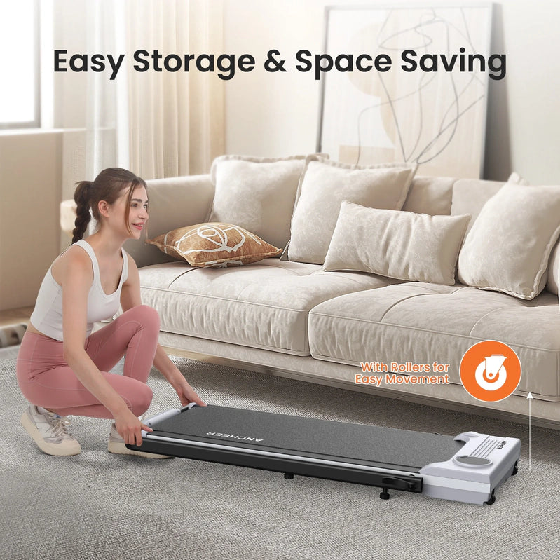 Ancheer Portable Folding Walking Pad 300lb, 7.5 MPH Under Desk Treadmill With Remote Control And LED Display