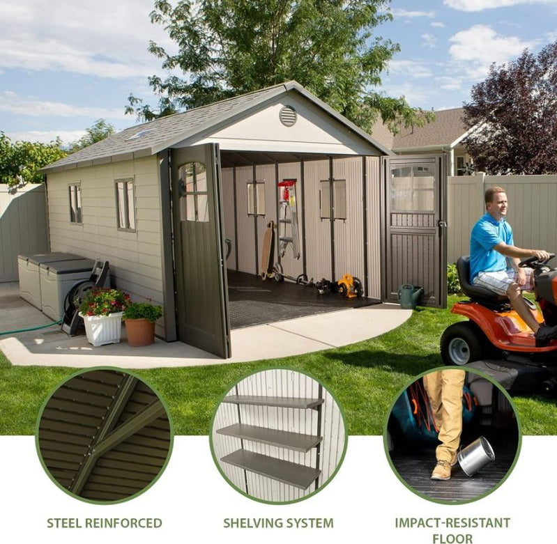 Lifespan 11 x 18.5 Ft. Outdoor Storage Shed, 11 x 18.5, Desert Sand