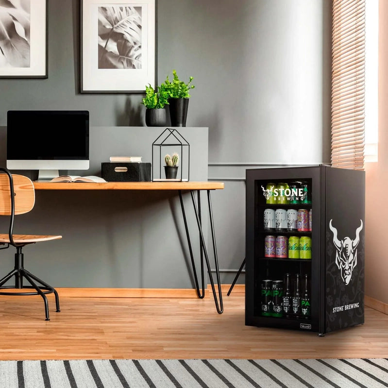 Beverage Refrigerator Cooler, 126 Cans Free Standing With Right Hinge Glass Door, Mini Fridge Beverage Organizer For Beer, Wine, Soda