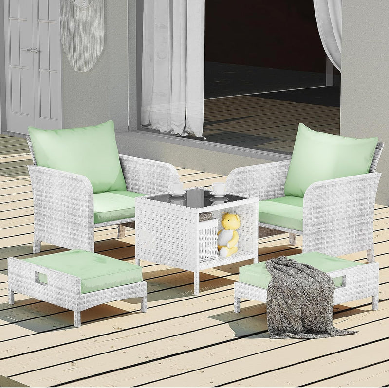 Leveleve Balcony Furniture 5 Piece Patio Conversation Set