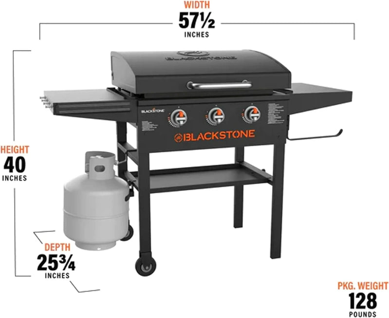 28 In. Blackstone Griddle 2080 With Hood XL Griddle Original 3-Burner Outdoor Flat Top Grill, With Blackstone Griddle Accessories, Seasoning