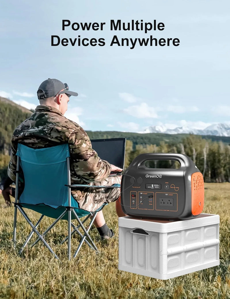 GreenOE Portable Power Station 1000W 1024Wh Solar Powered Generator With 100W Solar Panel