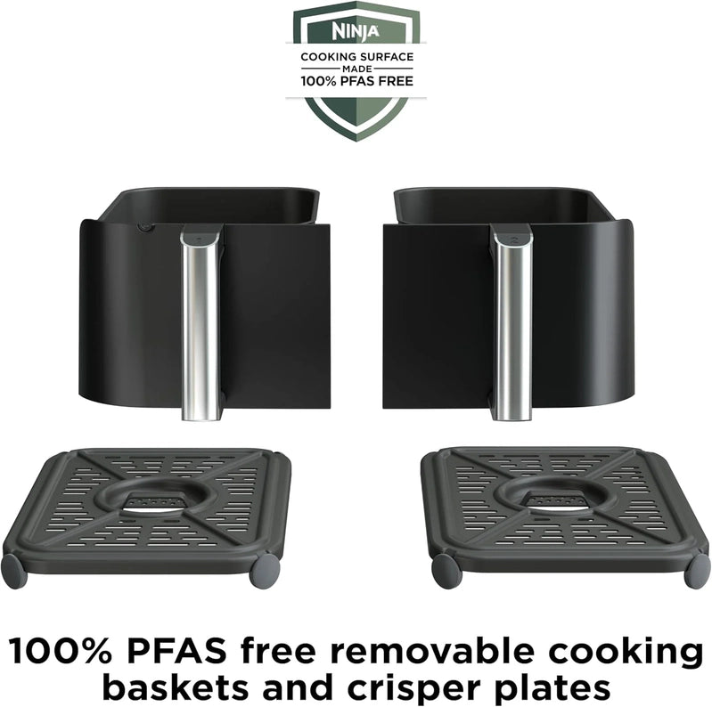 Ninja Foodi 10QT 6-in-1 DualZone Smart XL Air Fryer, 2 Independent 5QT Baskets, Smart Cook Thermometer, Match Cook, Smart Finish, Air Fry, DZ550