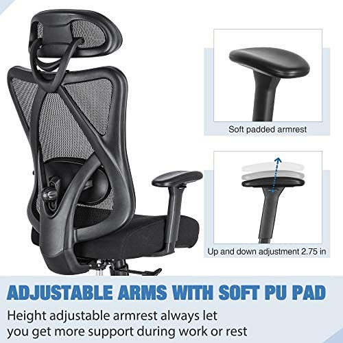 Sunnow Ergonomic Office Chair, Mesh Computer Desk Chair, High Back Executive Task Chair