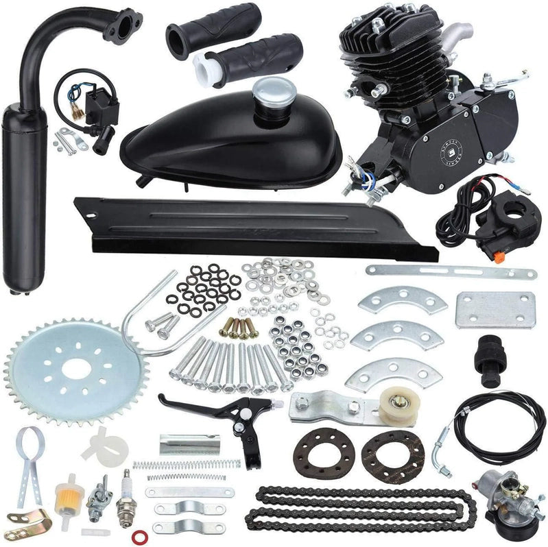 Sange 50cc 2-Stroke Petrol Motor Conversion Kit For 26 In.-28 In. Bikes, Black, Air-Cooled, Fuel Efficient