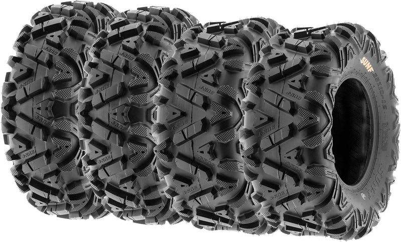 Set Of 4 ATV UTV All-Terrain Tires 25x8-12 Front And 25x10-12 Rear, 6 Pr, Tubeless A033