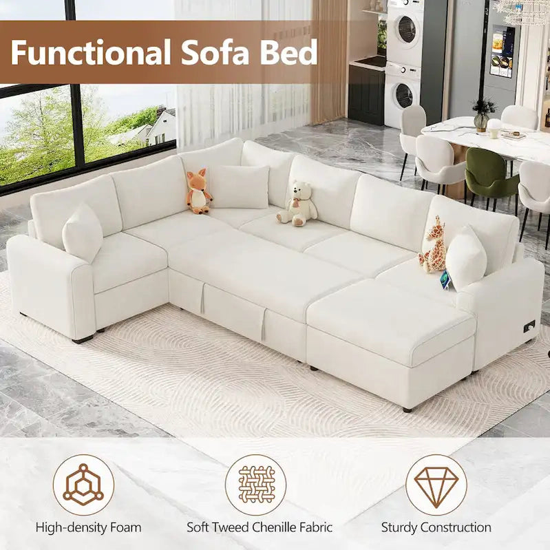 Sectional Sofa Pull-Out Sofa Bed Sleeper
