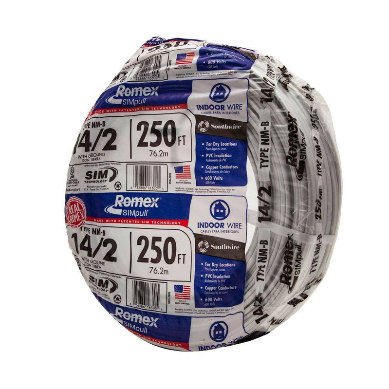 Southwire 250 Ft. 142 Solid Romex SIMpull Cu Nm-B Wg Wire 28827455