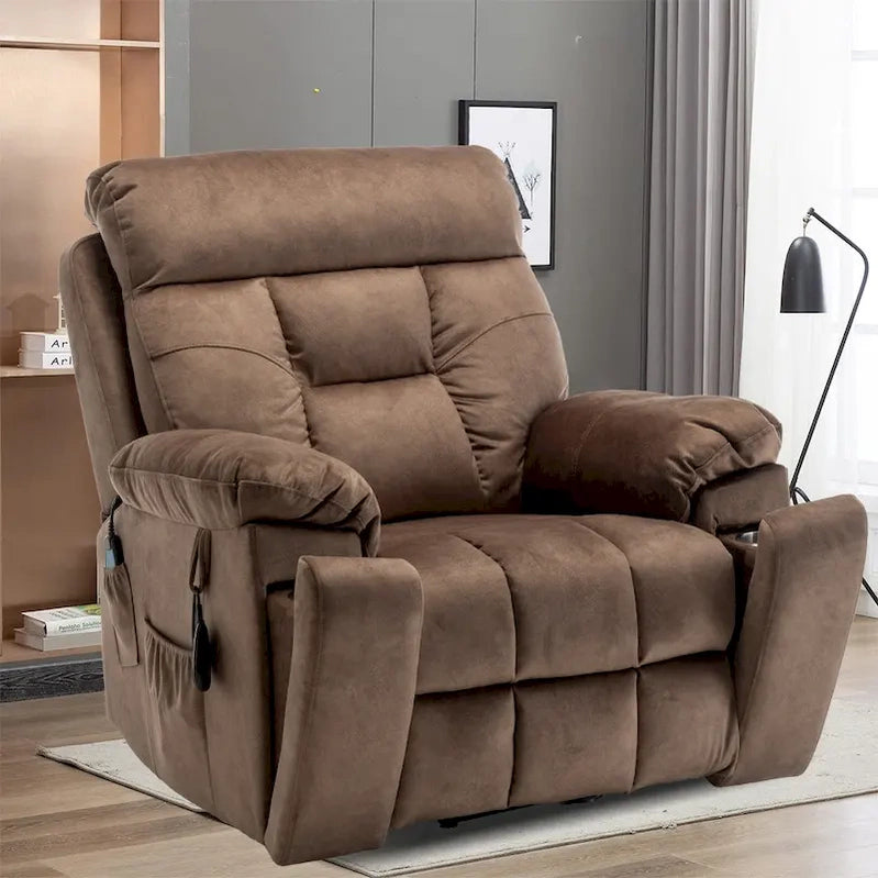 Large Electric Massage Lift Recliner With Heat, Hidden Cup Holder