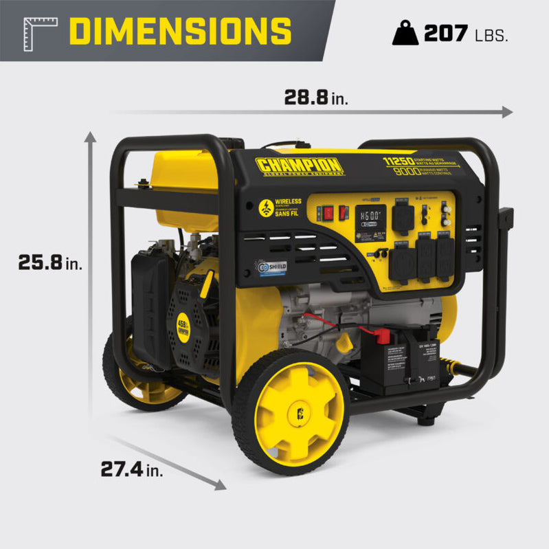 9000W Wireless Start Generator With CO Shield