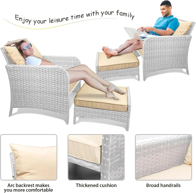 Leveleve Balcony Furniture 5 Piece Patio Conversation Set