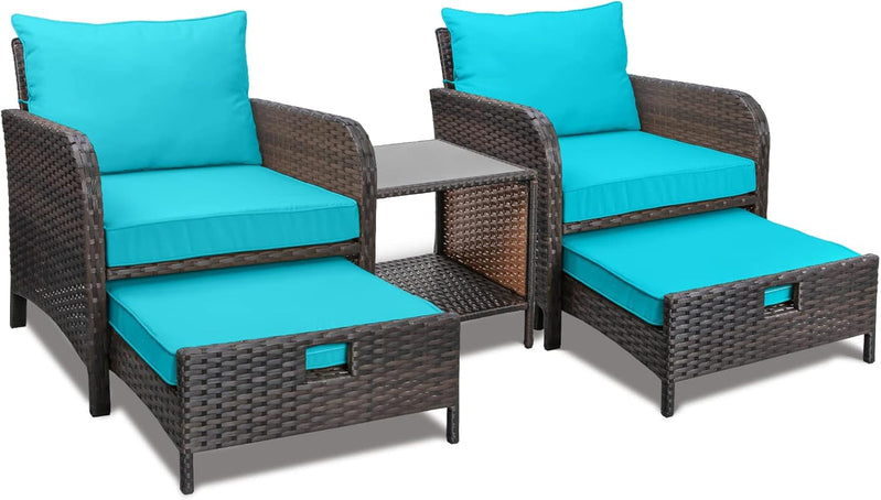 Leveleve Balcony Furniture 5 Piece Patio Conversation Set