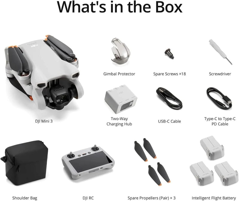 DJI Mini 3, Drones With Camera For Adults 4K, 38-min Flight Time, Up To 32800 Ft, 10km Video Transmission, True Vertical Shooting