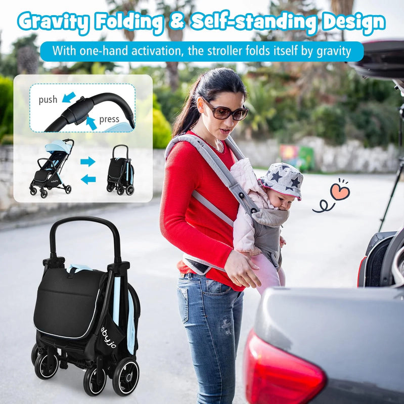 Compact Travel Stroller For Airplane Infant Toddler Stroller w/Adjustable Backrest And Canopy