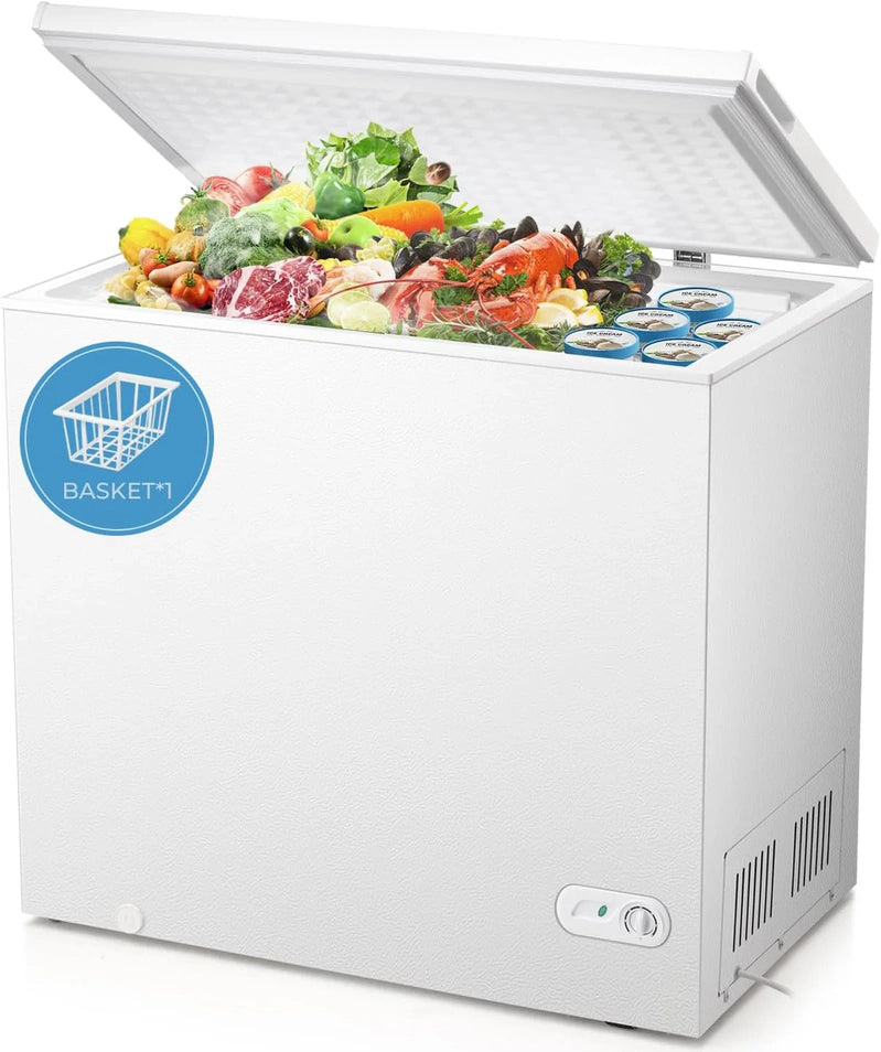 Chest Freezer 3.5 Cu. Ft. Compact Freezer Free Standing Top Open Door Deep Freezer