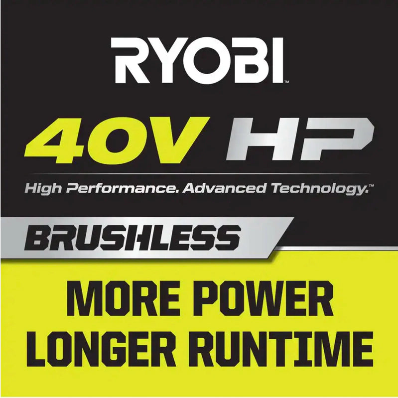 Ryobi 40V HP Brushless Whisper Series 190 MPH 730 CFM Cordless Battery Jet Fan Leaf Blower With 2 4.0 Ah Batteries And Charger