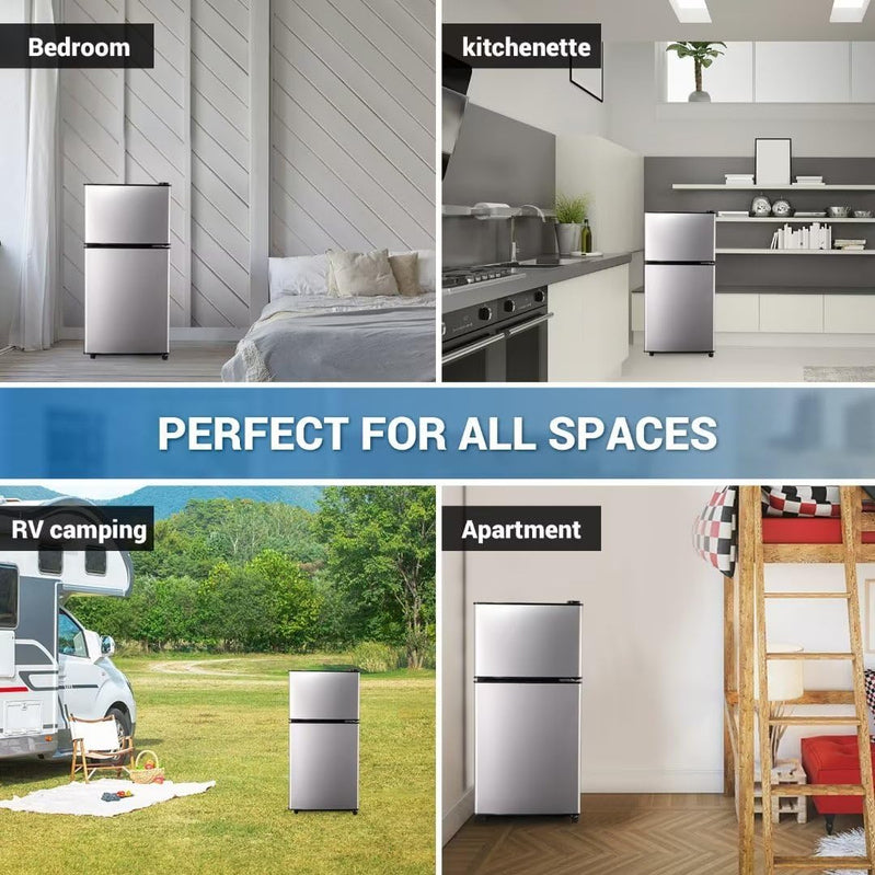 Apartment Size Refrigerator, 3.5 Cu. Ft. Samll Refrigerator With Freezer Suitable For Home And Apartments, Freestanding