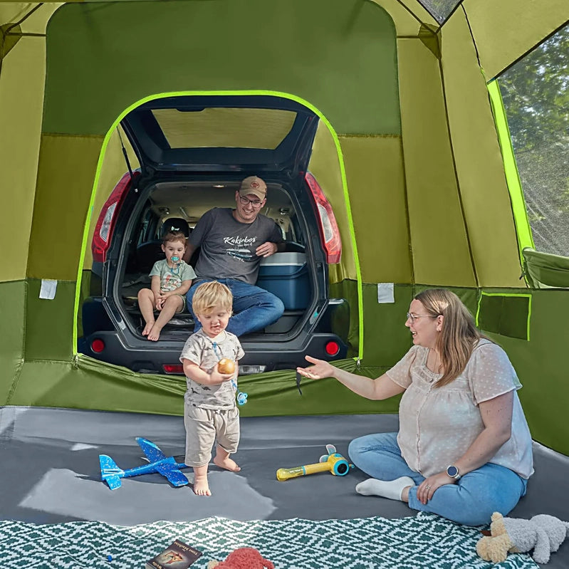 Timber Ridge 5-9 Person SUV Tent With Screen Porch And Awning For Family Camping, Weather Resistant And Portable Van Or Car Tent