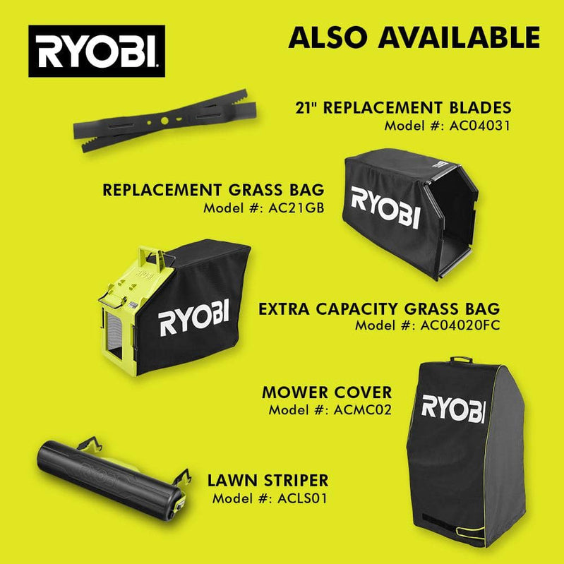Ryobi 40V HP Brushless 21-in Self-Propelled Awd Lawn Mower, Whisper Series, Includes, 2 6.0Ah Batteries And Charger