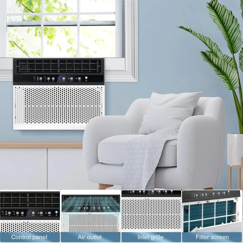 Antarctic Star 12,000 BTU U-Shaped Window Air Conditioner Unit Cools Up To 550 Sq. Ft. With 6 Modes 24H Timer, Ultra Quiet Window AC Units