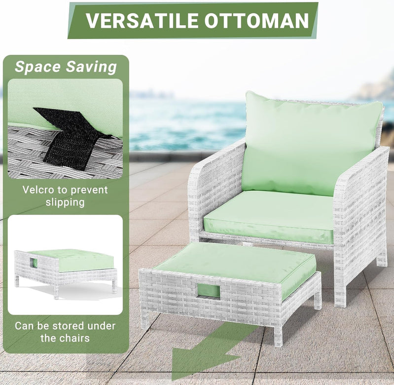 Leveleve Balcony Furniture 5 Piece Patio Conversation Set