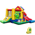 Costway Colorful Rainbow Kids Inflatable Bounce Castle With 50 Ocean Balls And 735W Blower