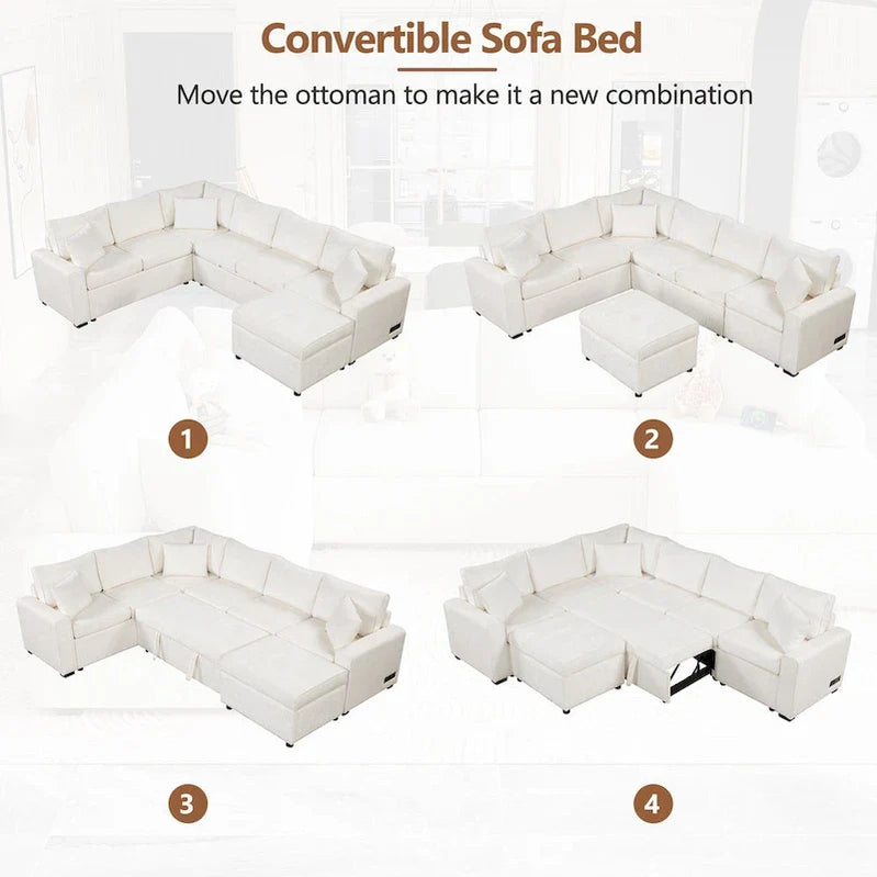 Sectional Sofa Pull-Out Sofa Bed Sleeper