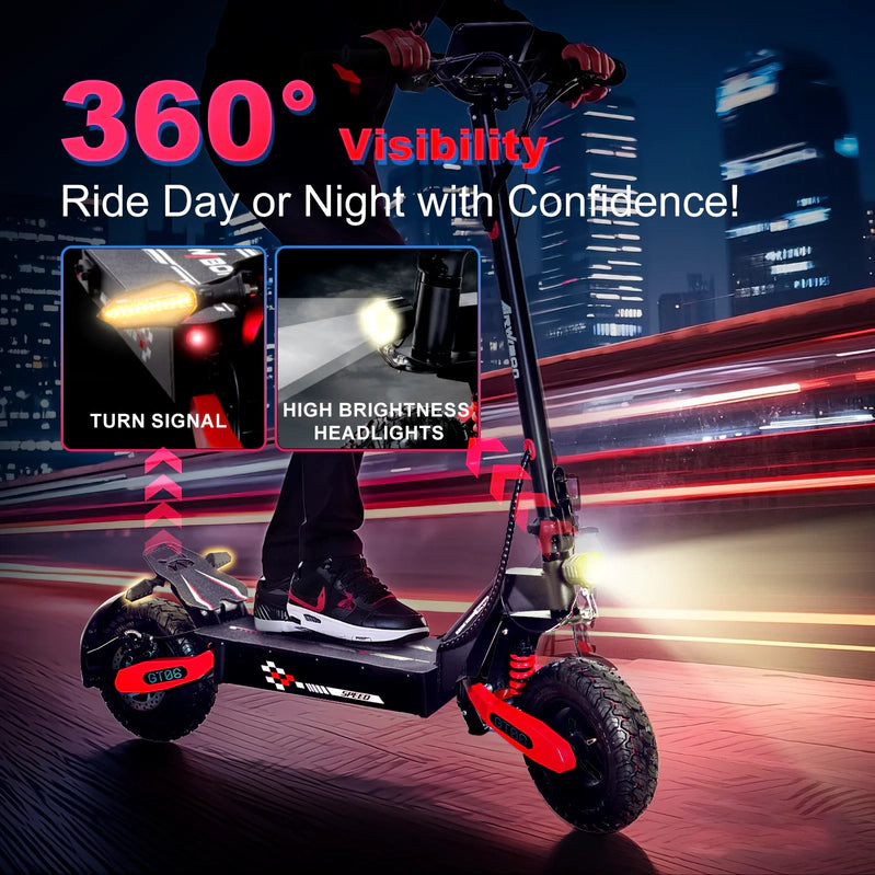 Off Road Electric Scooter For Adults, 1200W Motor Fast E Scooter, Up To 28MPH Top Speed And 20Miles Long Range, 11 In. Off-Road Tires
