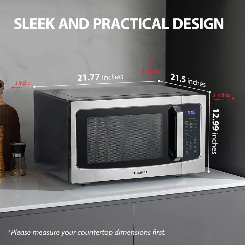 Toshiba 4-in-1 ML-EC42P, SS Countertop Microwave Oven, Smart Sensor, Convection, Air Fryer Combo, Mute Function
