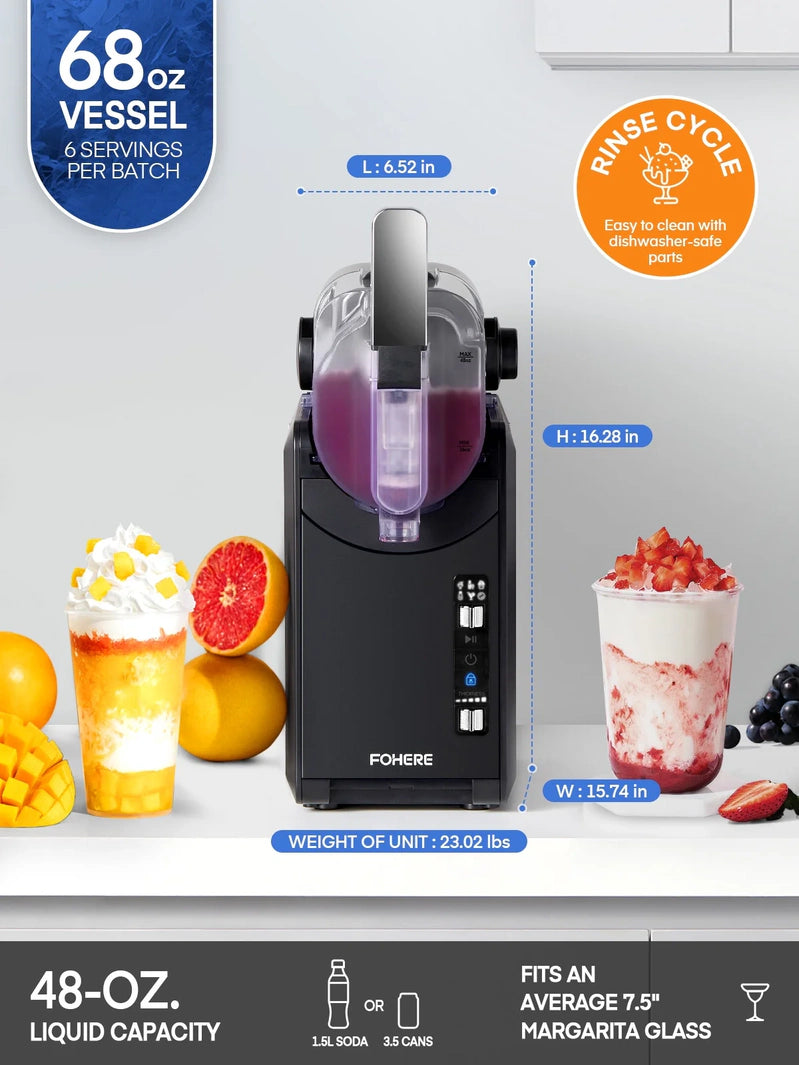5-in-1 Slushie Machine, No Ice Needed, 15 Min Slushy Machine For Home With Self-Cleaning, Professional Frozen Drink Maker, 5 Preset Programs