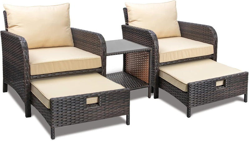 Leveleve Balcony Furniture 5 Piece Patio Conversation Set