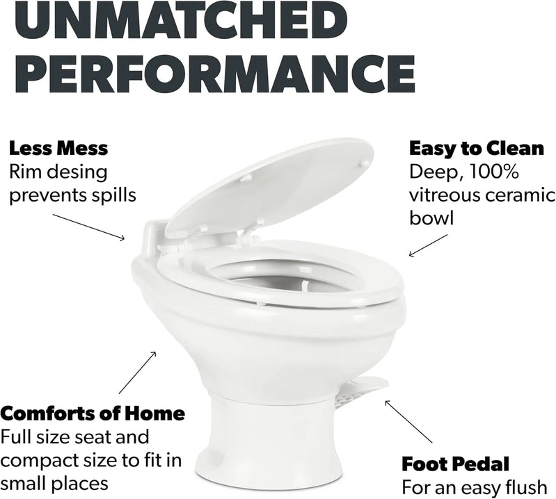 320 Series Standard Height RV Toilet, White