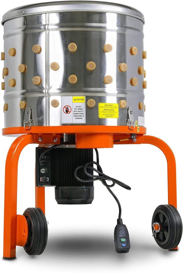 SuperHandy Electric Chicken Plucker, 1HP 280RPM, Stainless Steel, 92 Fingers, Drum, Heavy Duty Poultry De-Feathering Machine