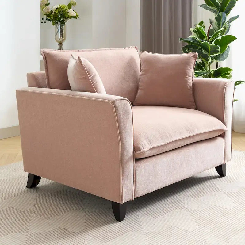 Oversized Chenille Fabric Armchair