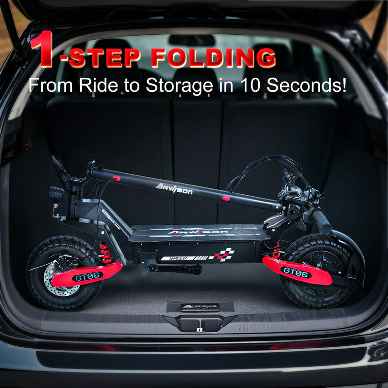Off Road Electric Scooter For Adults, 1200W Motor Fast E Scooter, Up To 28MPH Top Speed And 20Miles Long Range, 11 In. Off-Road Tires