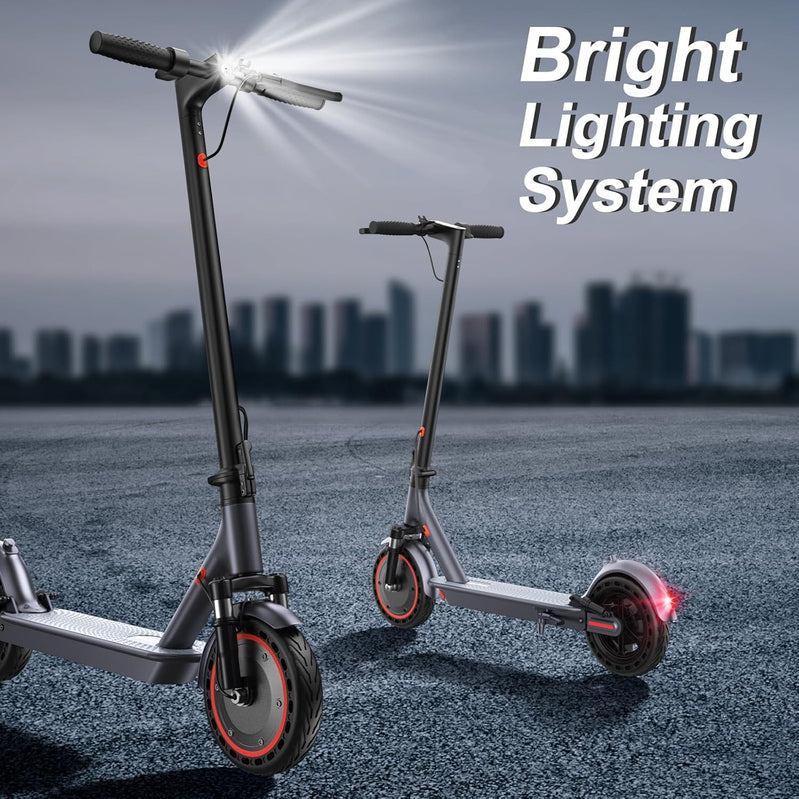 Electric Scooter, 350W/500W Powerful Motor, 8.5 In./10 In. Solid Tires, 19/22Mph, 28/21/12 Miles Range, Dual Braking