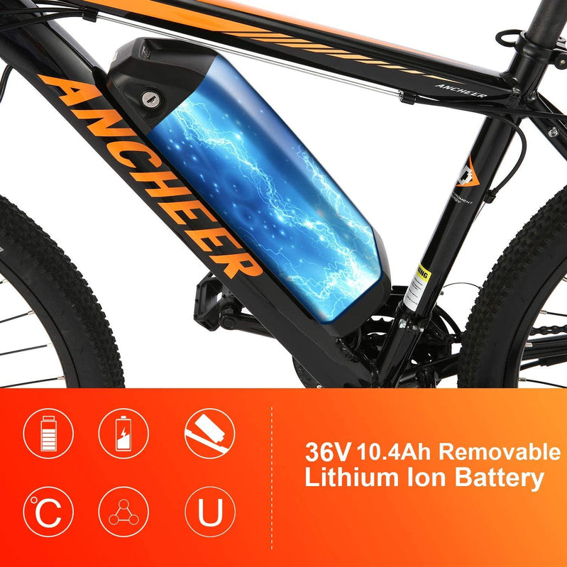 Ancheer Electric Bike Electric Mountain Bike 350W Ebike 26 Electric Bicycle, 20MPH Adults Ebike With Removable 7.8/10.4Ah Battery
