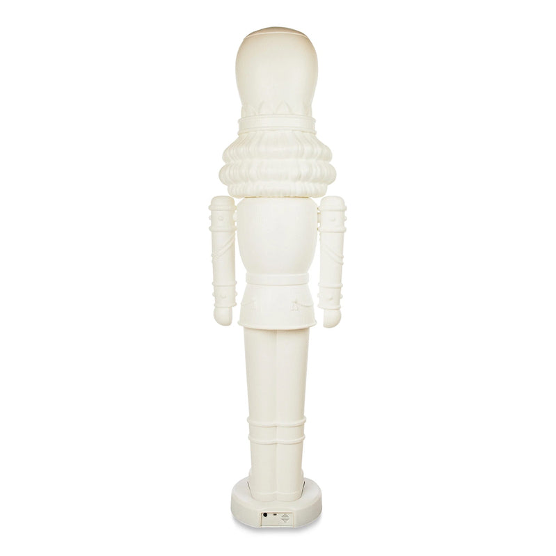Holiday Time Animated White Nutcracker Blow Mold, 75-Inch, LED Lights And Music, Christmas Decoration