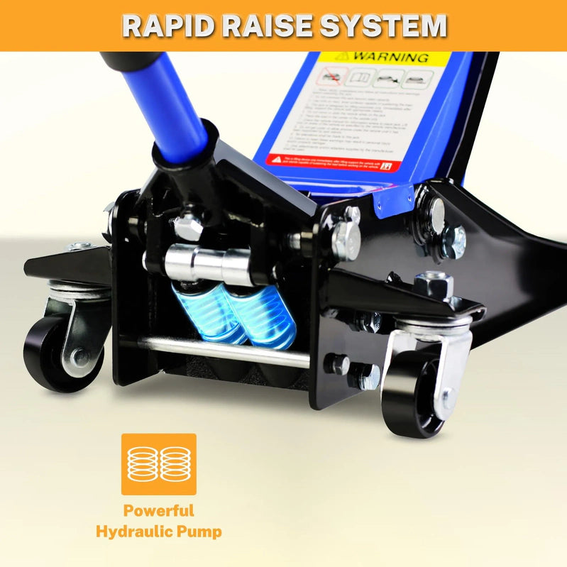 4-Ton Floor Jack, Low Profile Car Jack, Heavy-Duty Trolley Jack Car Lift With Dual Pump Pistons, Lifting Range 4 In.-21 In., 8000lbs