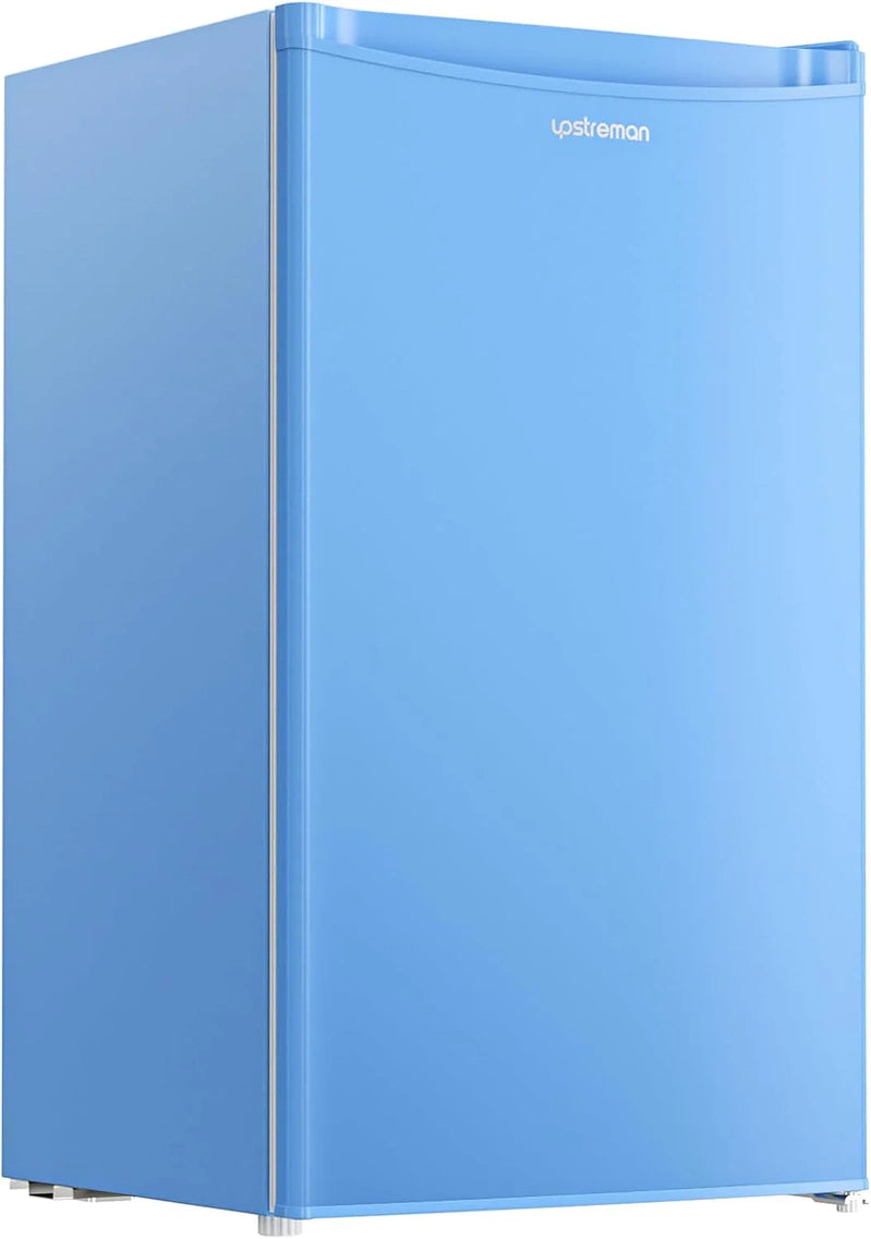 Upstreman 3.2 Cu. Ft. Mini Fridge With Freezer, Single Door Mini Fridge, Dorm Fridge, Adjustable Thermostat, Black-BR321