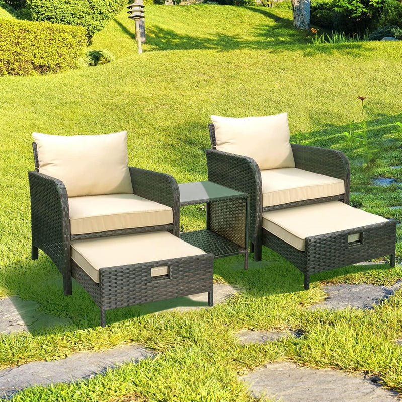 Leveleve Balcony Furniture 5 Piece Patio Conversation Set