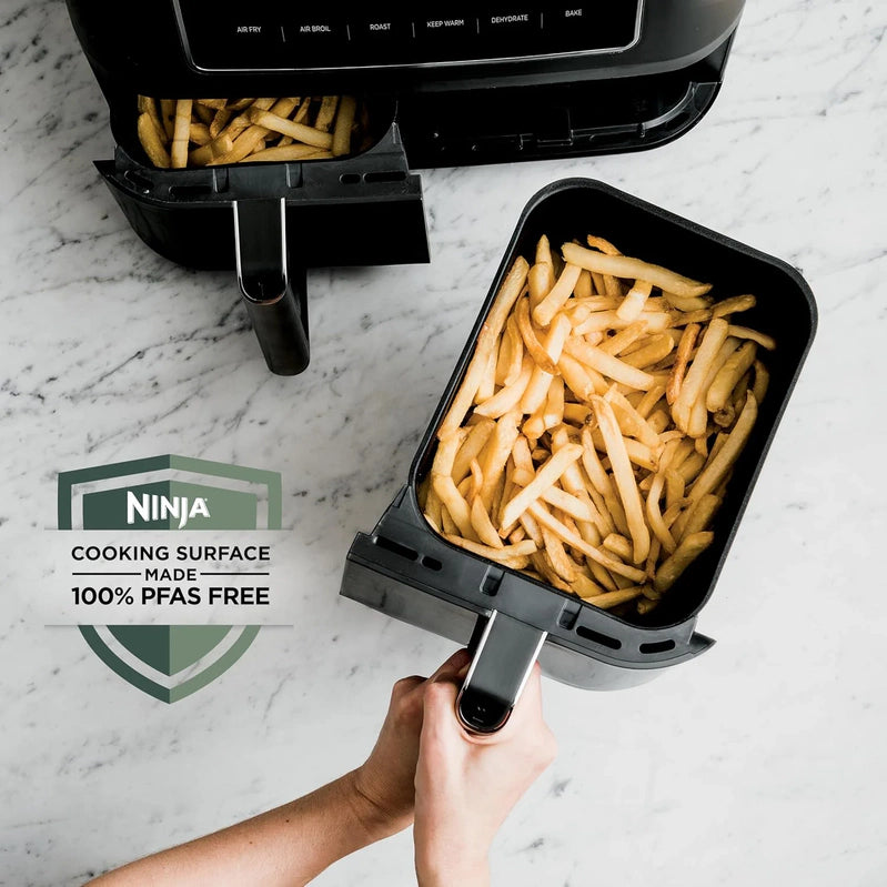 Ninja Foodi 10QT 6-in-1 DualZone Smart XL Air Fryer, 2 Independent 5QT Baskets, Smart Cook Thermometer, Match Cook, Smart Finish, Air Fry, DZ550