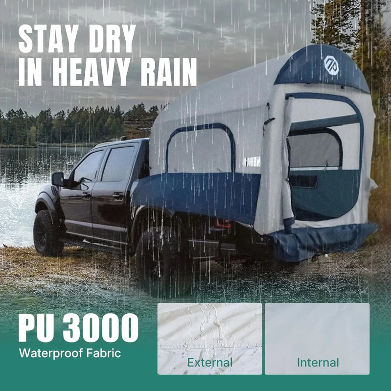 Truck Bed Tent 5.5 Ft.-8 Ft. Suitable For 2 Plus 1 People Family Inflatable Pickup Truck Tent