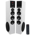 Rockville TM150W Home Theater System With 10 In. Subwoofer, Bluetooth, And Remote Control, White