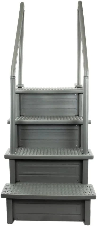 Select Anti-Slip in-Pool Steps, Gray, For Above Ground Swimming Pools, Can Mount To Decks 48 In. To 54 In. H, Safety Stairs Capacity Up To 300 Lbs