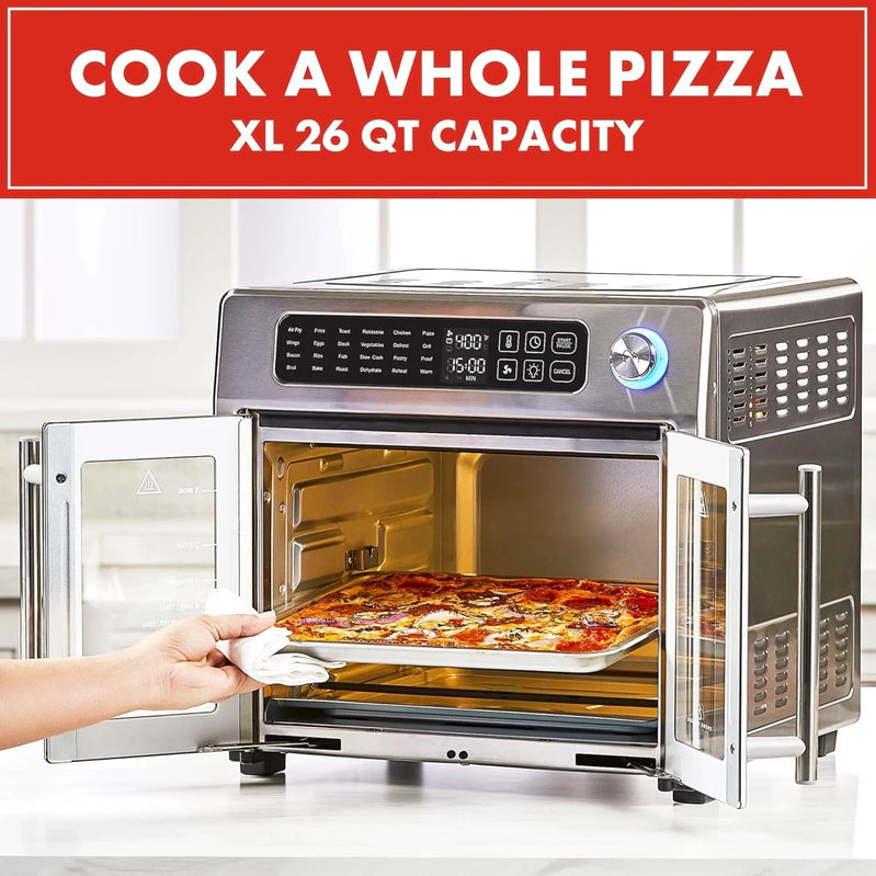 Emeril Lagasse Extra Large French Door Air Fryer Toaster Oven Combo, 24 Cooking Functions