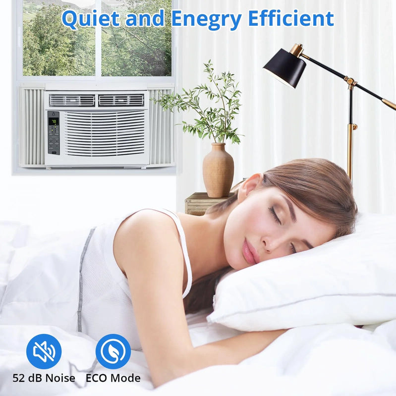 Window Air Conditioner With Reusable Filter And Controls, 6000 BTU 115V, Suitable For 250 Sq. Ft