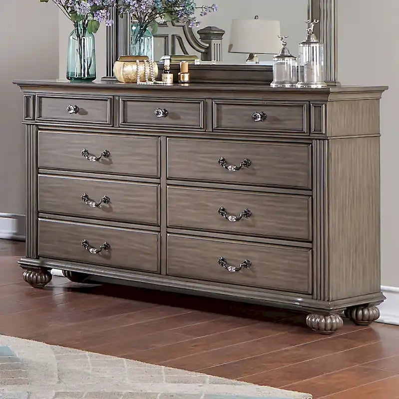 Vame Traditional 2-piece 9-Drawer Dresser And Mirror Set By Furniture Of America