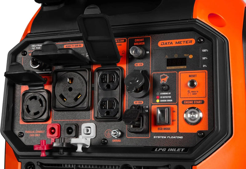 Wen 6800W Dual Fuel Inverter Generator RV-Ready CO Watchdog